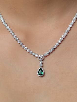 Royal Gemstone Pendant | 925 Silver-Neckpiece