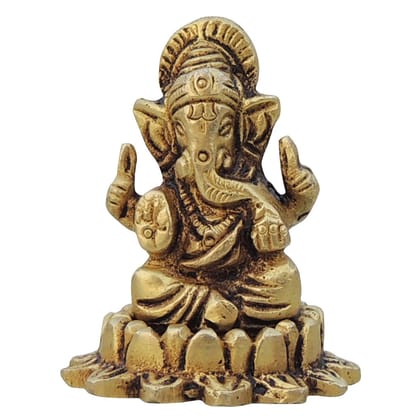 Brass Showpieec Ganesh Ji Statue (BSMAS892 G)