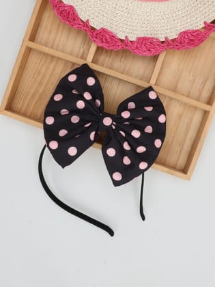 Polkadot Bow Hairband - Black-one Size / Black