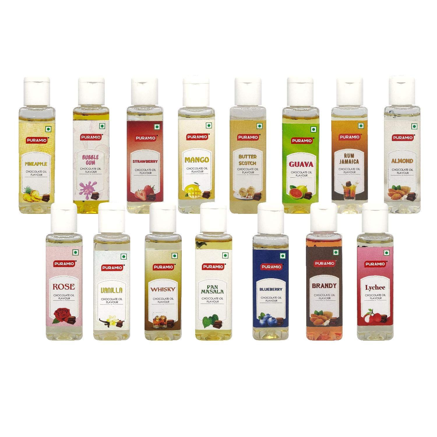 Puramio Combo Pack of Chocolate Oil Flavour's, 50 ml Each - Pack of 15