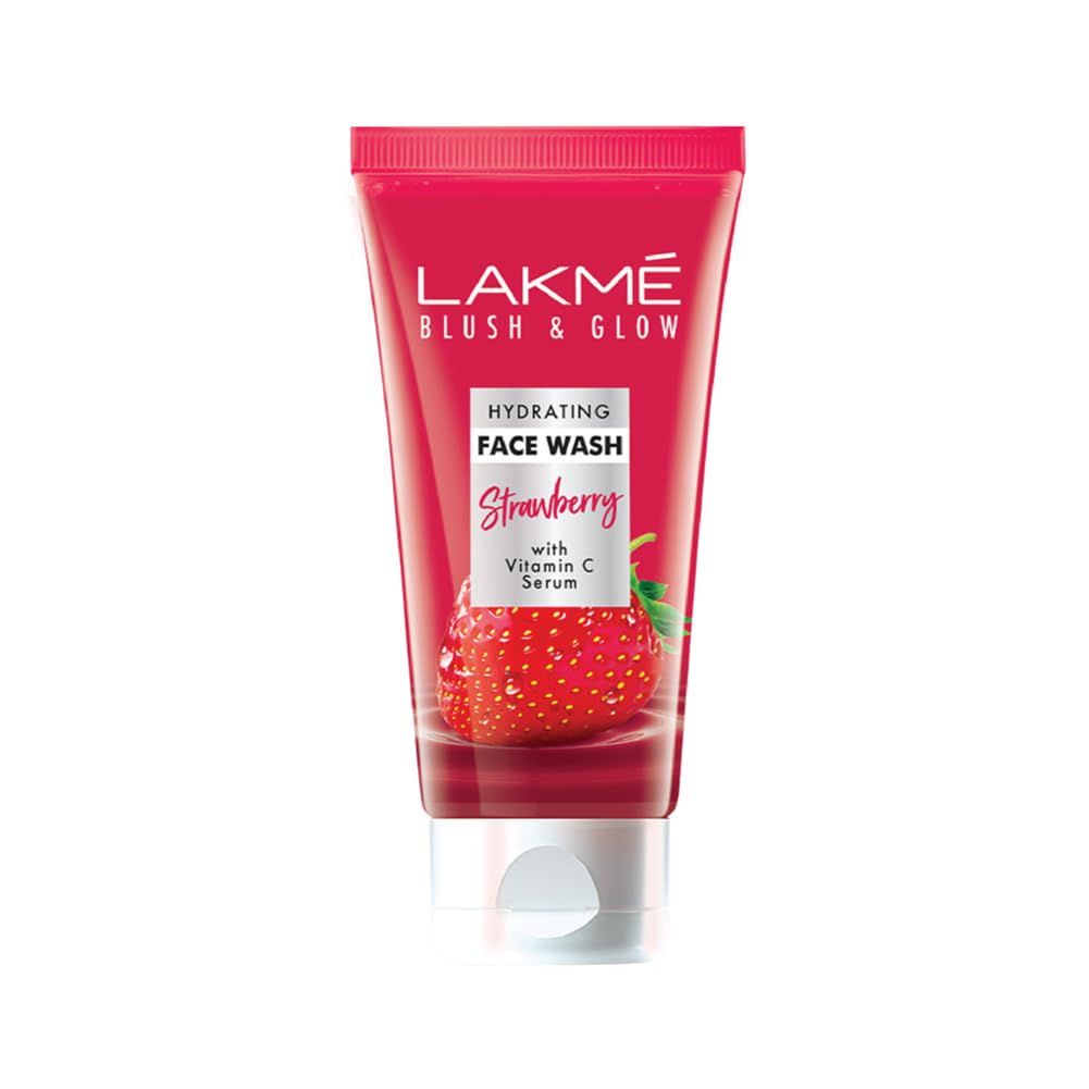 Lakme Blush & Glow Strawberry Freshness Gel Face Wash with Strawberry Extracts, 50 g Lakme Blush & Glow Strawberry Freshness Gel Face Wash with Strawberry Extracts, 50 g - 50 g (Pack of 1)