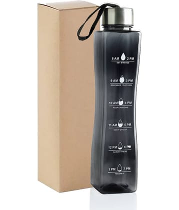 2Mech Motivational Time Marker water bottle Black PET Water Bottle 850 mL ( Set of 1 )