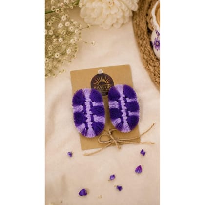 MACRAME HANDCRAFTED PURPLE- LAVENDER HAIR CLIPS MACRAME HANDCRAFTED PURPLE- LAVENDER HAIR CLIPS