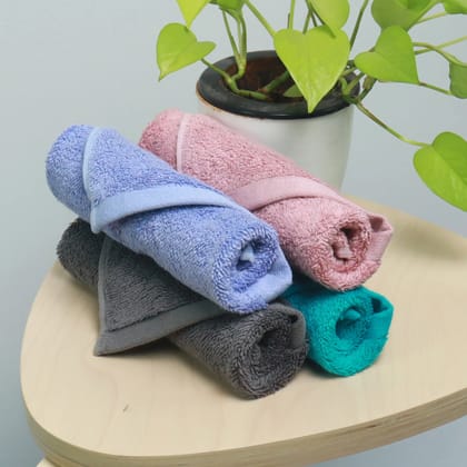 Bamboo Face Towels - Set of 4-Peach | Ocean Teal | Stone Grey | Pale Iris