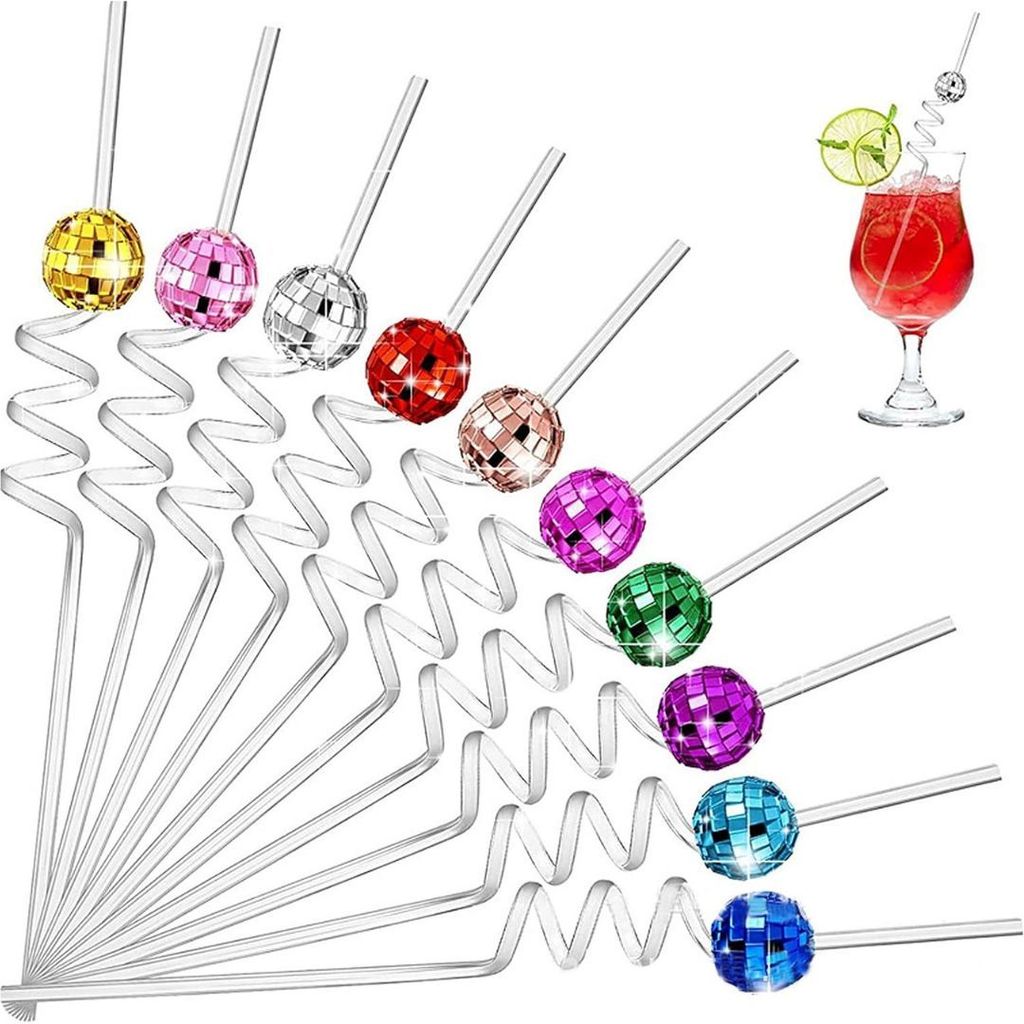 Disco Ball Straws - 2PC - Party and Festive Needs | Buy online on ZillyBuy