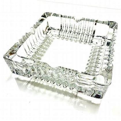 Square Heavy Crystal Glass Ashtray