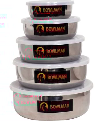 BOWLMAN - Silver Steel Utility Container ( Pack of 5 )