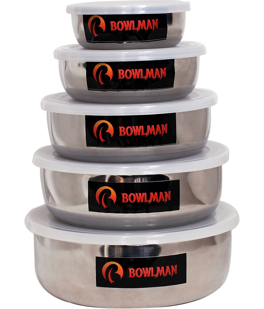 BOWLMAN - Silver Steel Utility Container ( Pack of 5 )