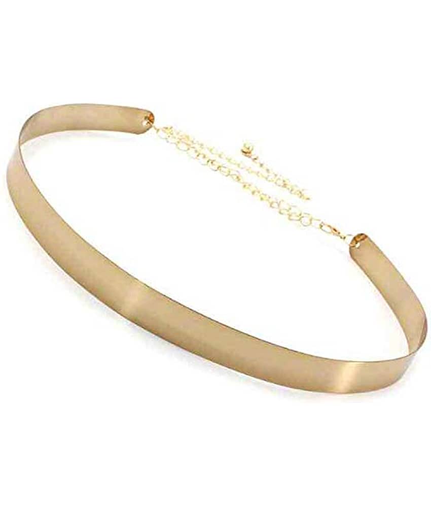 LIVISORB Female Plain Metal Waist band belt Free size,width 2cm Golden colour,for Casual dress and special occasions. (BL4093_GOLD2) Item Name (aka Title)