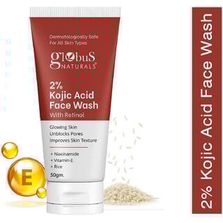 Globus Naturals 2 Kojic Acid Face Wash Enriched with Retinol  Niacinamide Suitable for All Skin Types 50gm