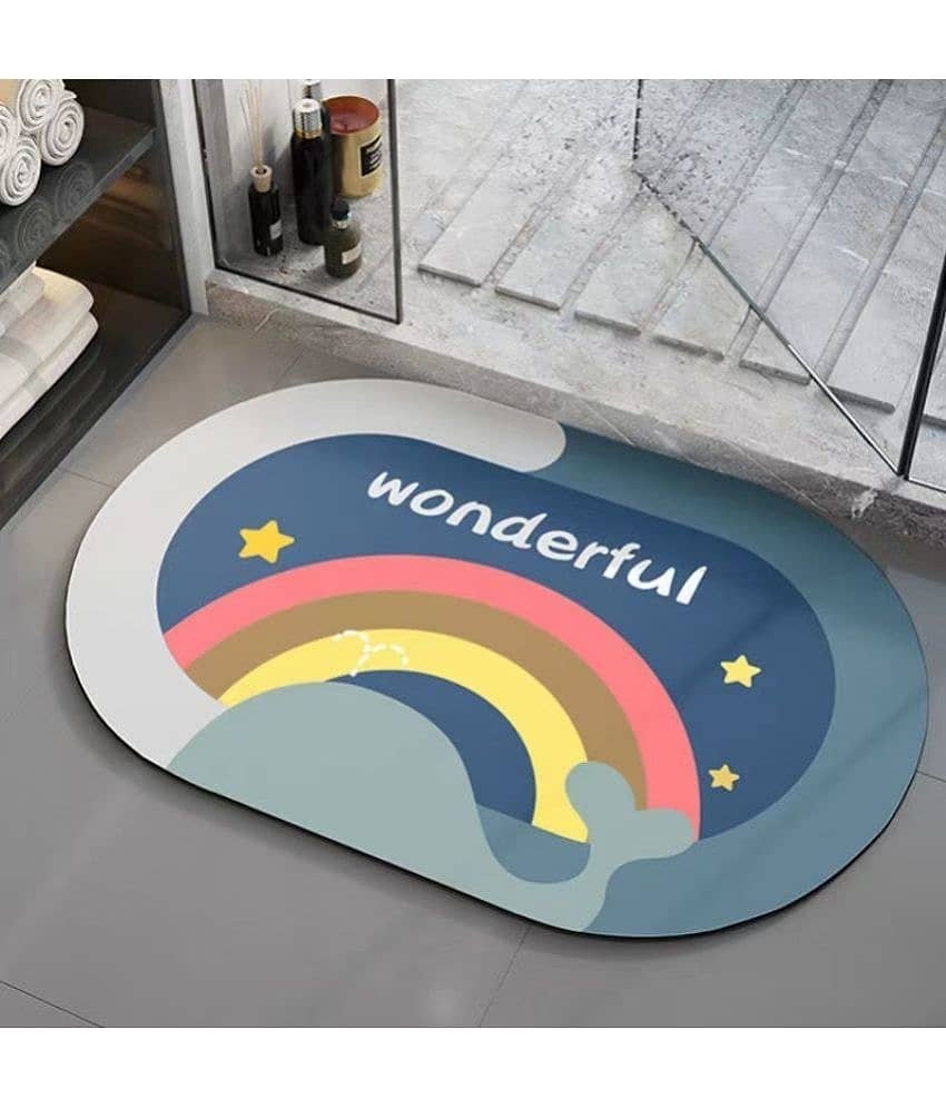 GEEO Anti-skid Rubber Bath Mat 40x60 cm ( Pack of 1 ) - Multi