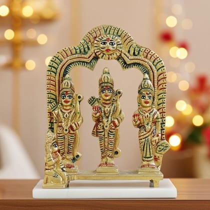 Brass Ram Darbar Idol Set for Mandir & Home Puja | Religious Gift Item, Height : 5 Inch (BSMAS131 Y)