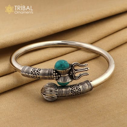 Amazing design Handcrafted 925 sterling silver bangle bracelet kada excellent Lord shiva trident customized jewelry,gifting unisex nsk240-2-6