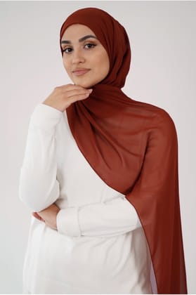 Premium Chiffon Hijab - Burnt Brick-Burnt Brick