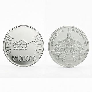 1 Lakh Rupees 2024 Ram Mandir, Ayodhya Silverplated Fantasy Coin Silver Series