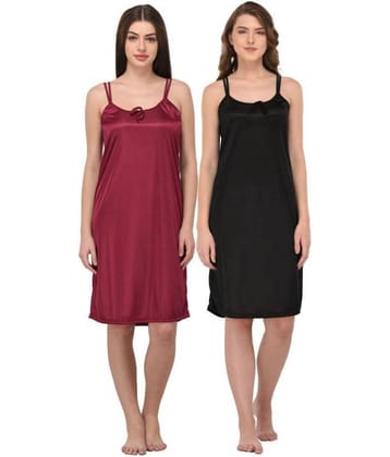 You Forever - Multicolor Satin Women's Nightwear Night Dress