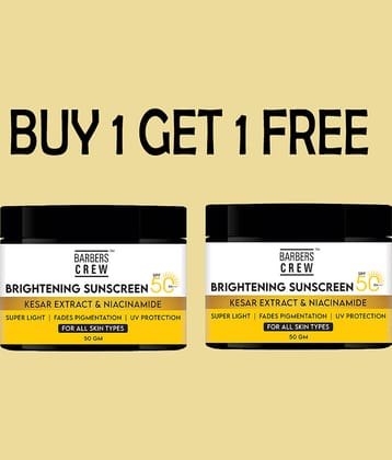 Barbers Crew SPF 50 Sunscreen Cream For All Skin Type ( Pack of 2 )