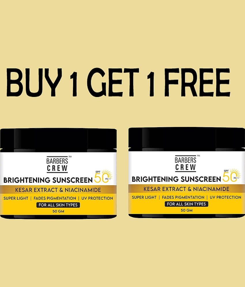 Barbers Crew SPF 50 Sunscreen Cream For All Skin Type ( Pack of 2 )