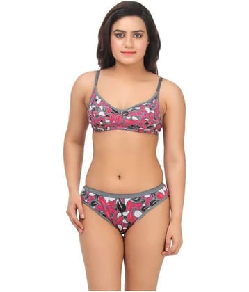 TCG Grey Cotton Bra & Panty Set
