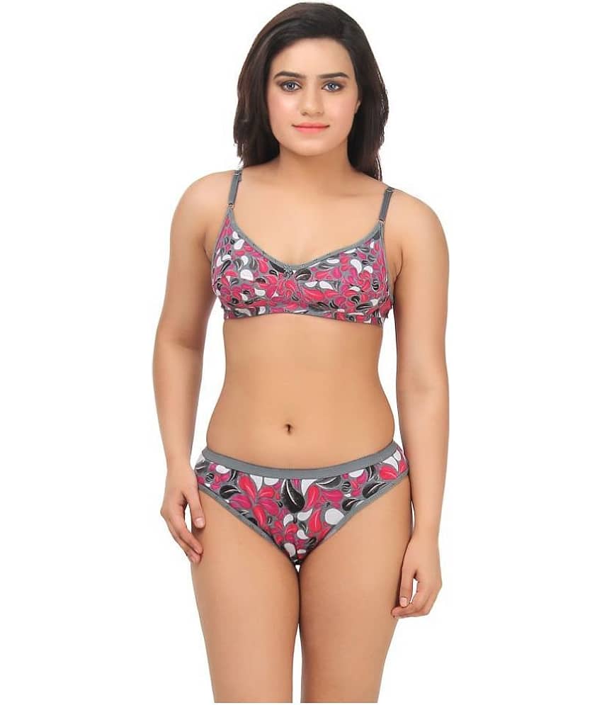 TCG Grey Cotton Bra & Panty Set