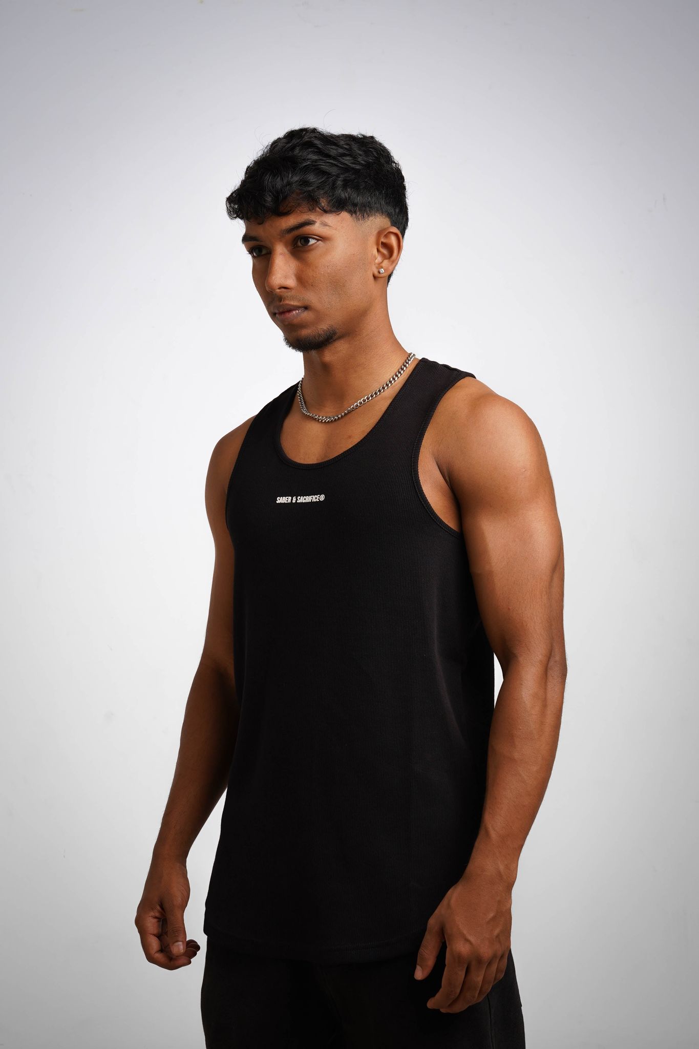 The ® Ribbed Tank [BLACK]-XL