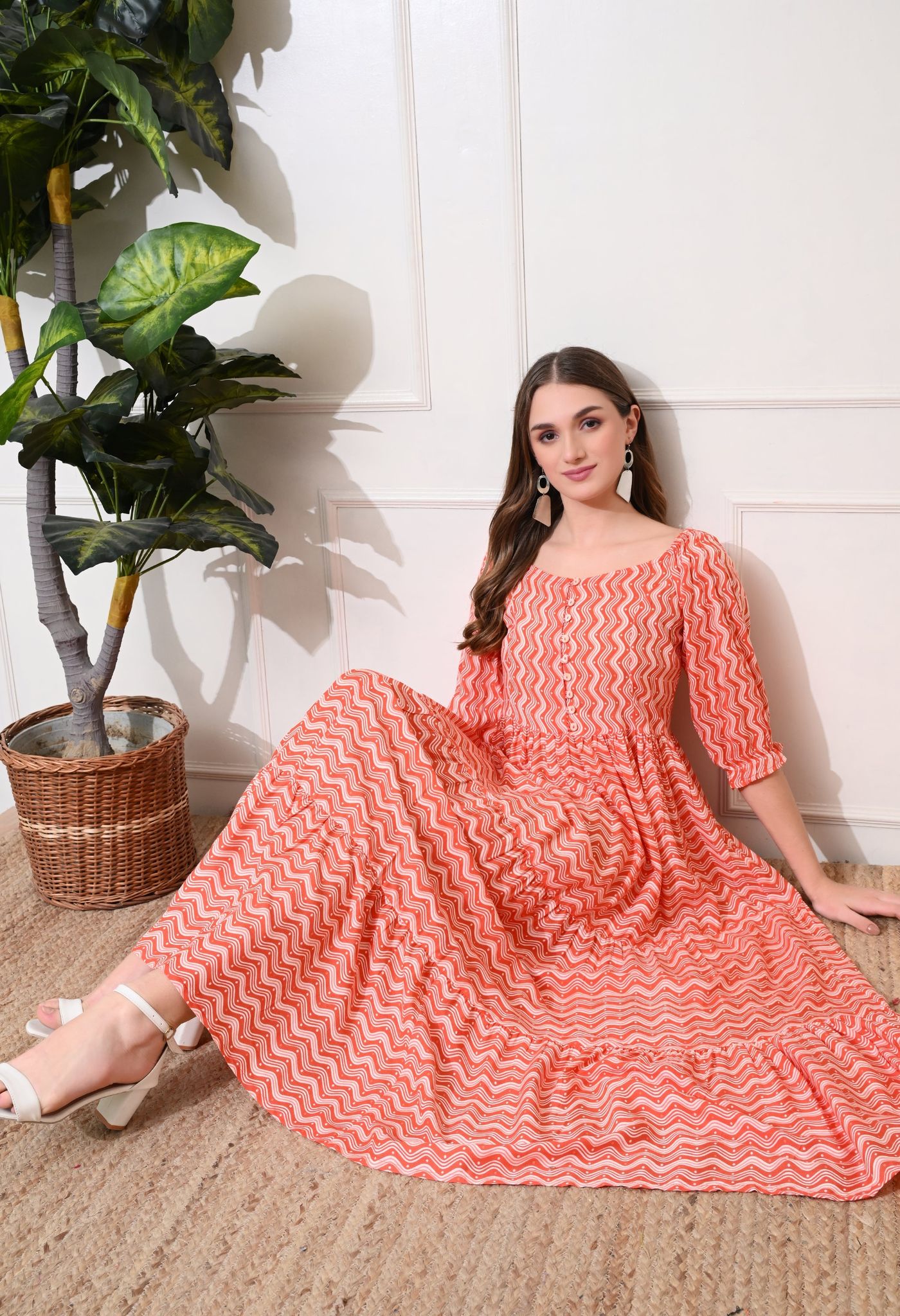 Burnt Orange Dress-S