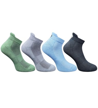 4_Pair Set Unisex Casual Cotton Printed Ankle Length Socks (Multicolor)-PID63454 4_Pair Set Unisex Casual Cotton Printed Ankle Length Socks (Multicolor)-PID63454