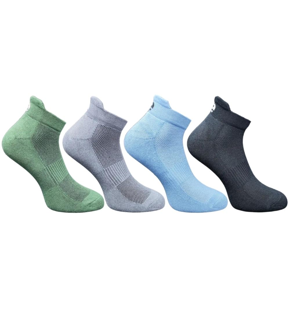 4_Pair Set Unisex Casual Cotton Printed Ankle Length Socks (Multicolor)-PID63454