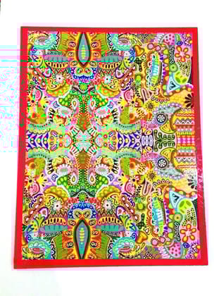 Colorama Table Mats with Magenta Borders