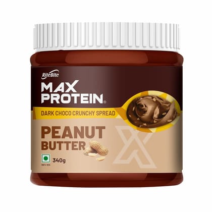 RiteBite Max Protein Peanut Butter Spread, Dark Choco Crunchy, 340g
