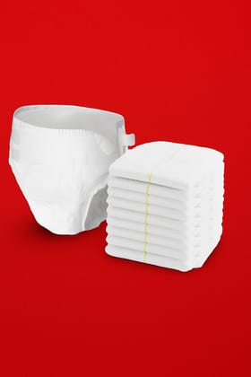 A Care Touch Adult Diaper Sticking Medium (M) Size On Amazon Count 10, Waist Size (71.10X111.75 Cm / 28-44 Inches),Velcro Unisex,Odour Lock,Anti-Bacterial,Leak Proof,High Protection,Pack Of 1 - White