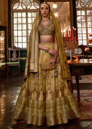 Mustard Gold yellow Designer Lehenga Set