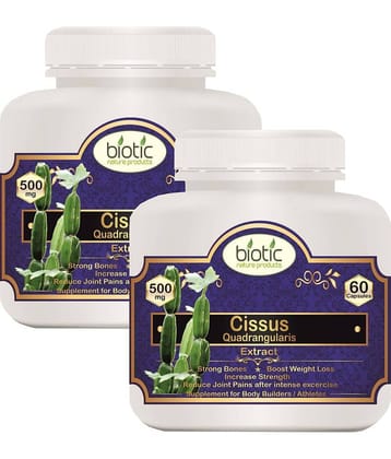 Biotic Cissus quadrangularis Extract (Hadjod) 500mg Capsule 120 no.s Pack of 2