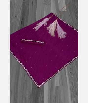 Suntex Lycra Embellished Regular Saree With Unstitched Blouse Piece ( Purple )