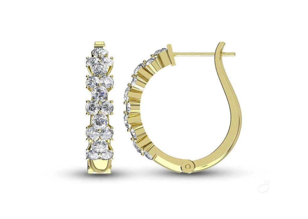 Stack of Clubs Hoop Earrings