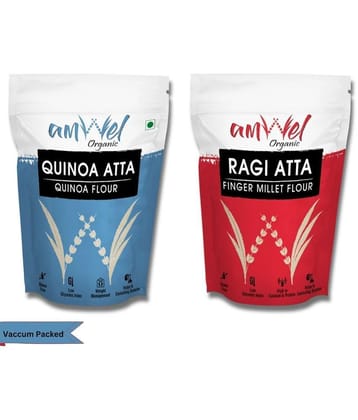 Amwel Quinoa Atta 450g + Ragi Atta 450g 900 gm Pack of 2