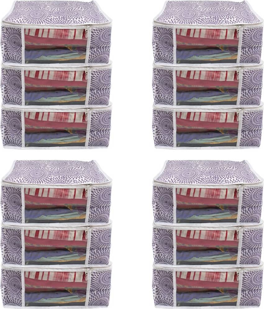 PrettyKrafts Saree Cover Big Size/Wardrobe Organiser/Cloth Cover |Sari Cover | clothcover | Cloth Organizer (Set of 12)