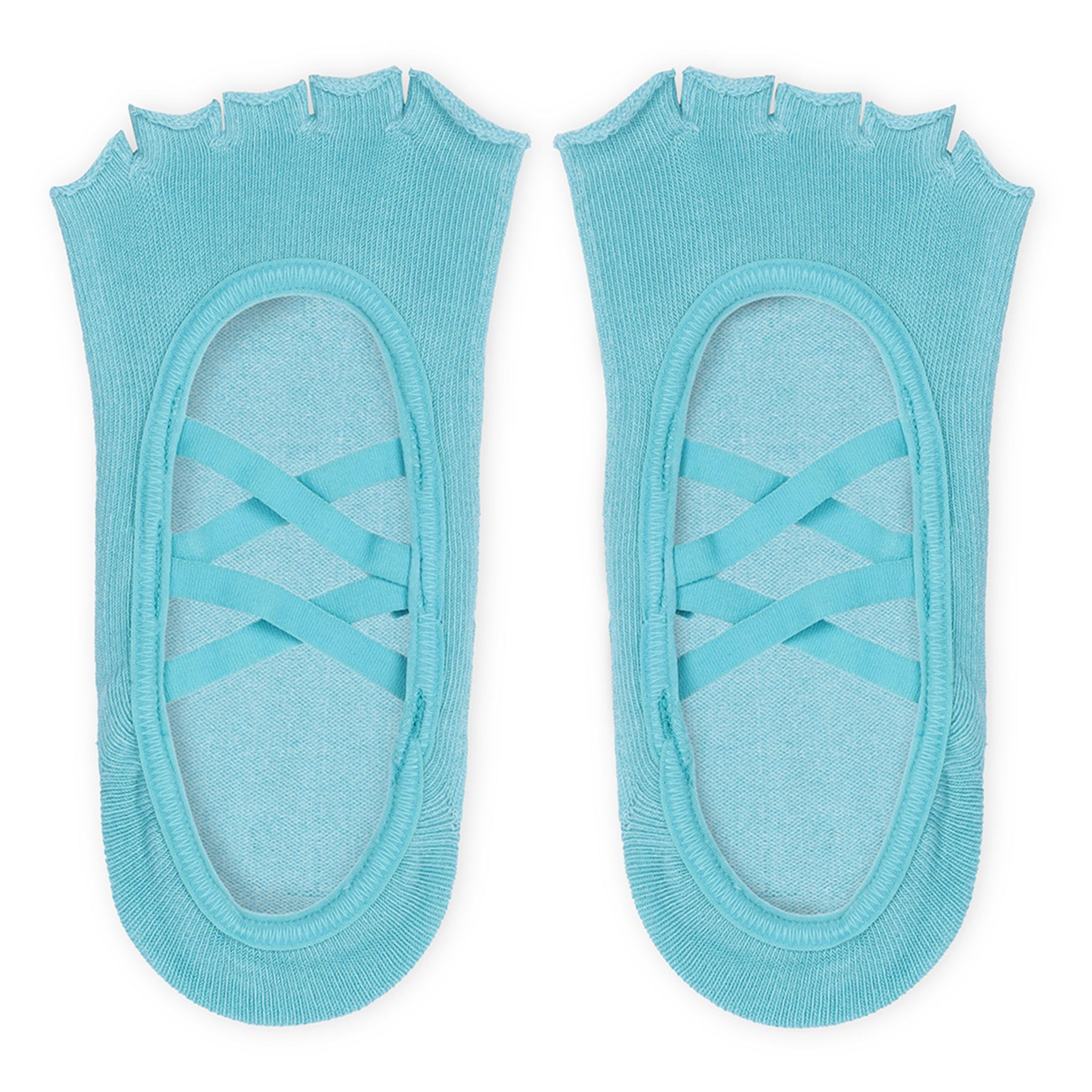 Yoga and Pilates Open Toe Non-Slip Socks for Women - Light Blue
