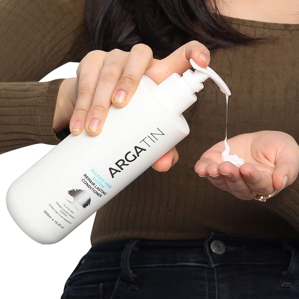 Argatin Keratin Treated Repair Lasting Sulphate Free Conditioner For Dry And Damaged Hair | Daily Use (Conditioner 500Ml)