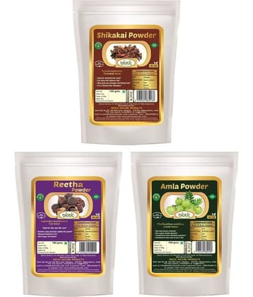 Biotic Natural Shikakai, Reetha, Amla Powder-300 gms(100 gms Each) Hair Mask 300 g Pack of 3