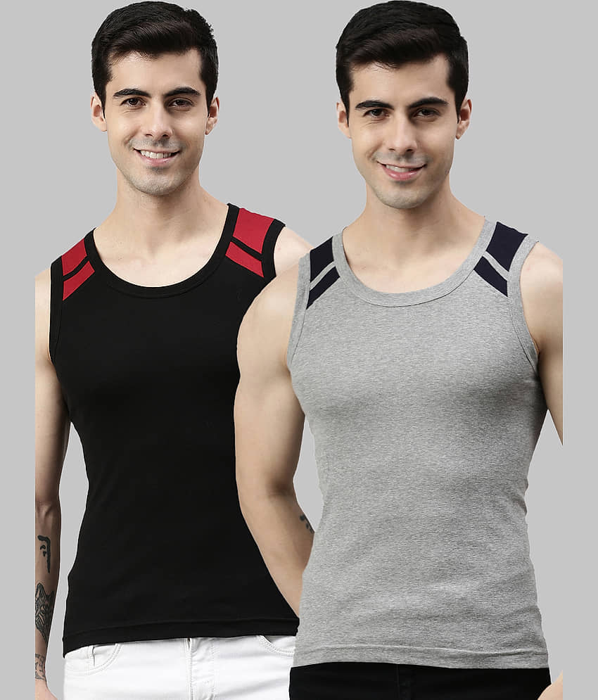 Pack of 2 Lux Cozi - Multicolor Cotton Men's Vest
