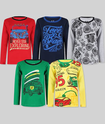 E1K Pack of 3 Boys Cotton T-Shirt ( Multicolor )