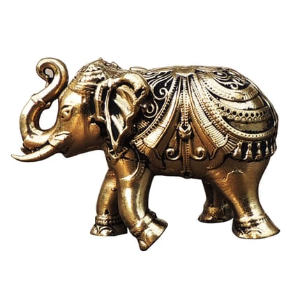 Traditional Brass Elephant God Idol Statue for Puja & Home Decor, Height : 1.2 Inch (BSMAS1751 C)