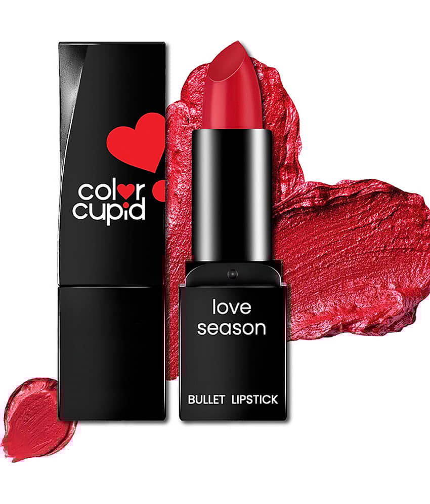 Color Cupid Love Season Bullet Lipstick, Sunset Crimson, Smudge Proof, 12Hr Stay, Matte Finish, 4 G