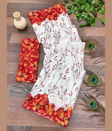 Kashvi Sarees Georgette Printed Regular Saree With Unstitched Blouse Piece ( Rama )