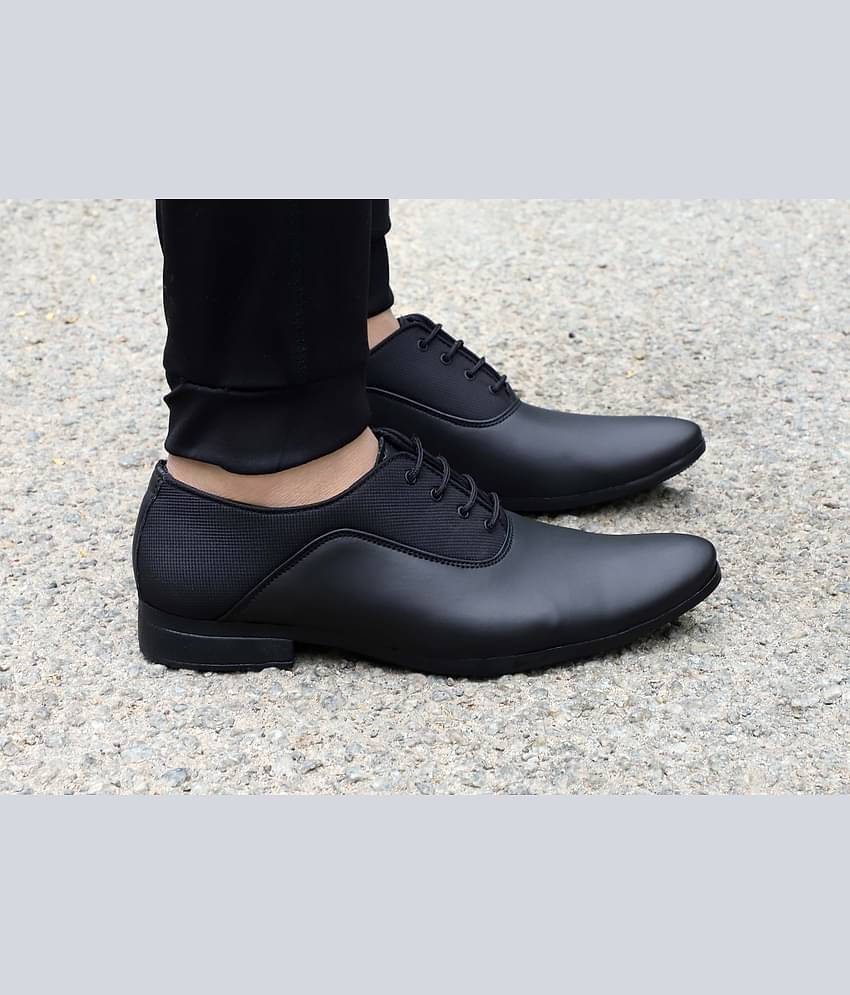 Aadi Black Men's Derby Formal Shoes