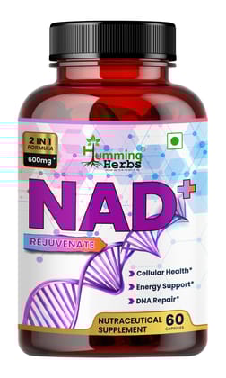 Humming Herbs NAD+ 600mg - Advanced Cellular Health & DNA Repair Formula - Energy and Metabolism Boost with Resveratrol and Polygnum Cuspidatum for Longevity and Vitality