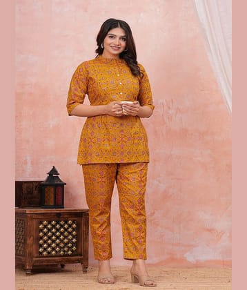 Nevisha Style Women Tunic With Trousers Co-Ord Set ( Brown )