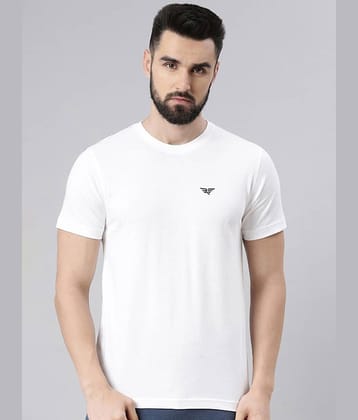 Riss Pack of 1 Cotton Blend Regular Fit Men's T-Shirt ( White )