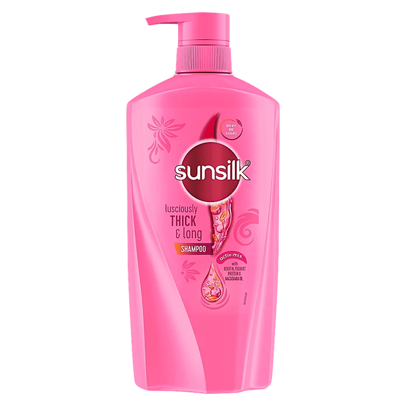 Sunsilk Hair Shampoo - Keratin Yoghurt, Lusciously Thick & Long, 650 Ml